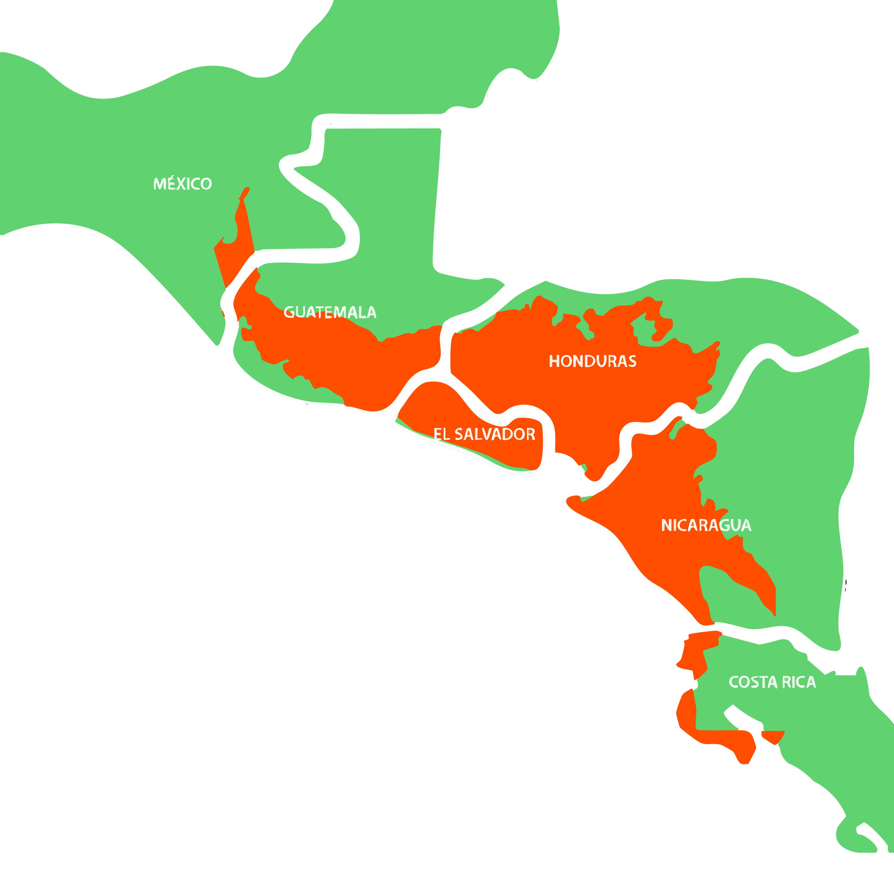 Map of the Dry Corridor in Central America